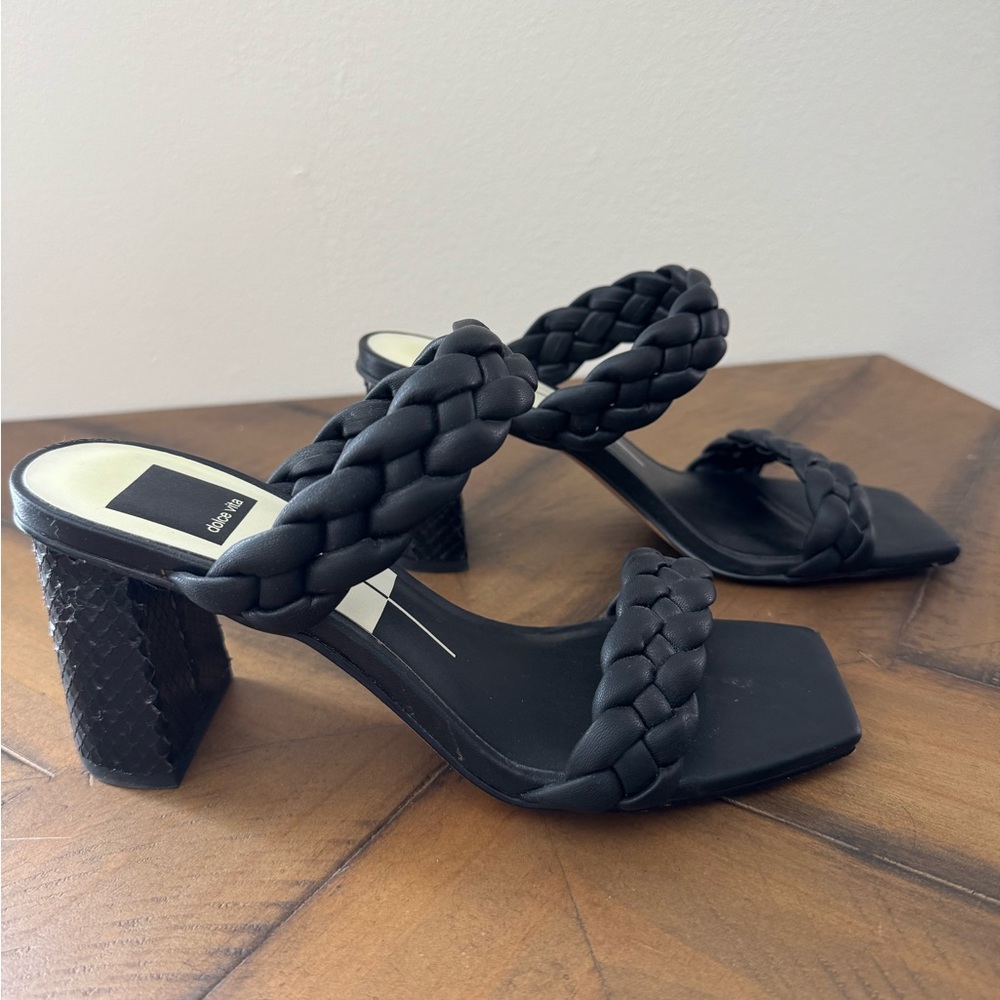 Dolce Vita Black Braided Heels